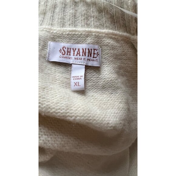 Shyanne Womens Floral Knit Cardigan Sweater With Fringe Hem XL - Picture 6 of 9